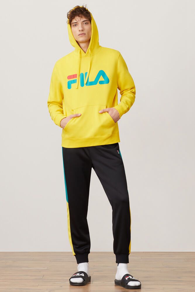 Fila Flori Yellow Hoodie Mens - NZ 84756-KDWS